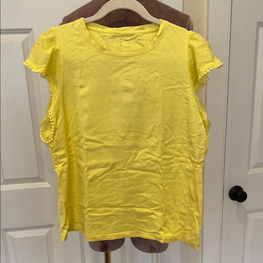 Kate Spade Yellow Ruffle Sleeve Top